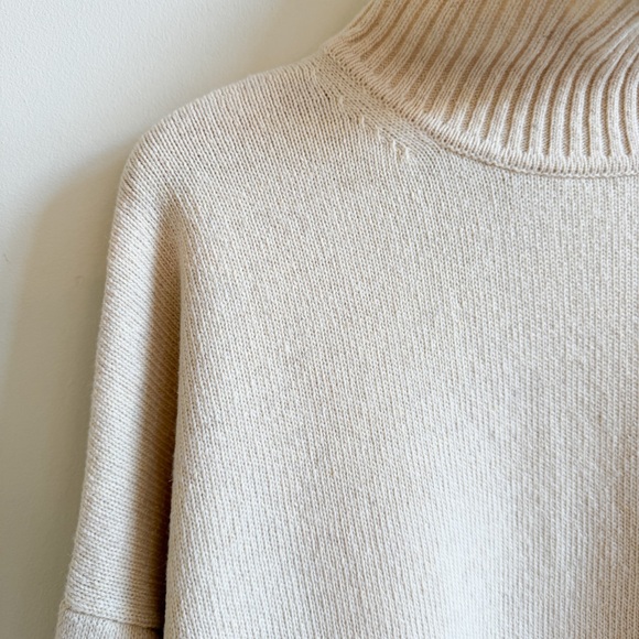 OAK + FORT • Wool-Blend Oversized Turtleneck Sweater in Fog - Picture 3 of 9
